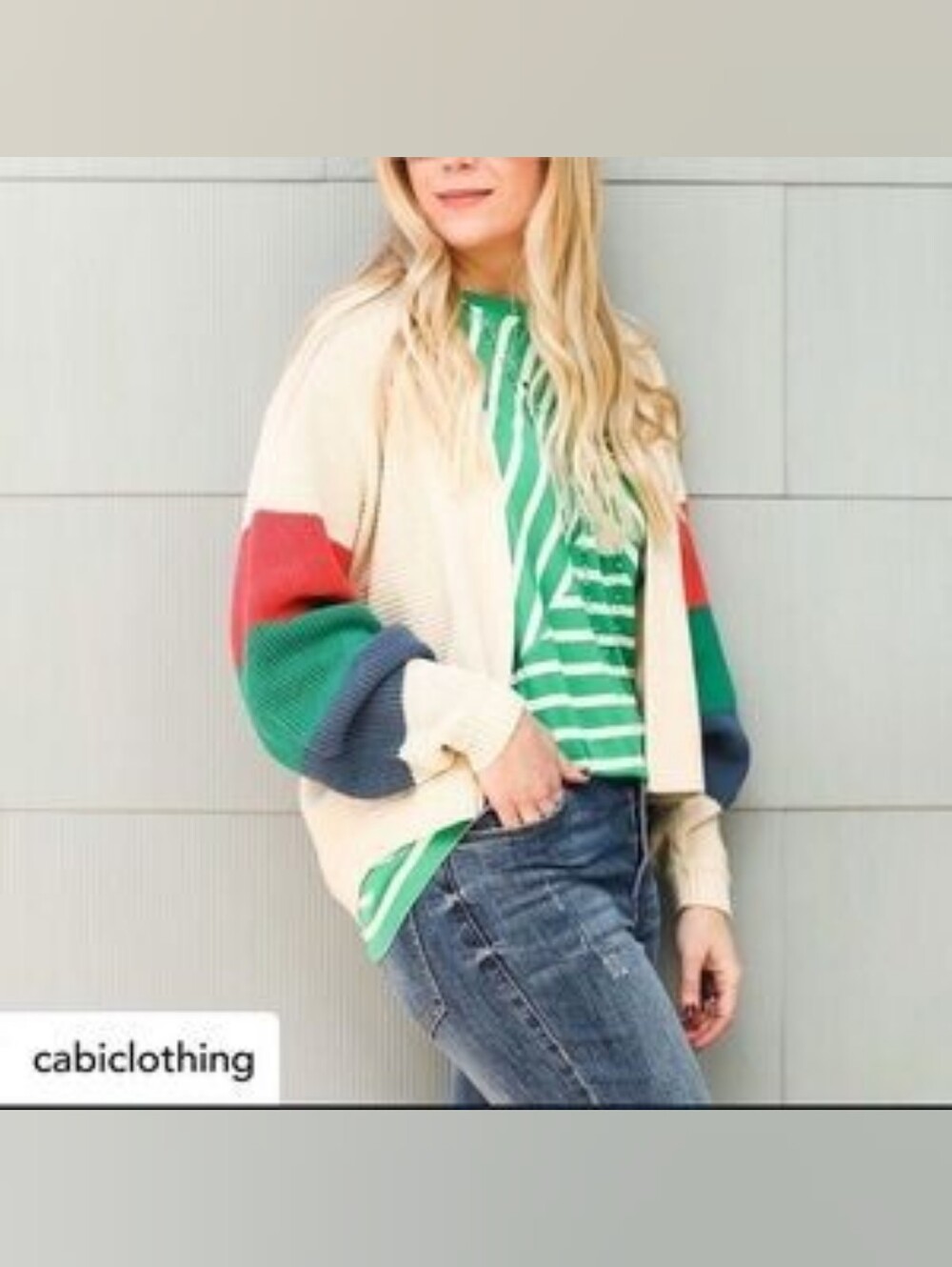 CAbi Trio Sophia Rainbow Stiped Cardigan - Size Small